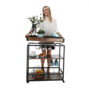 Tálalókocsi, tölgy smoke/fekete, SILVIUS