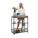 Tálalókocsi, tölgy smoke/fekete, SILVIUS