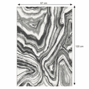 Szőnyeg, fehér/fekete/minta, 67x120, SINAN