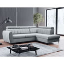 Kinyitható ülőgarnitúra, világosszürke, jobbos, KORIO L