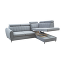 Kinyitható ülőgarnitúra, világosszürke, jobbos, KORIO L