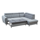Kinyitható ülőgarnitúra, világosszürke, jobbos, KORIO L
