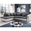 Kinyitható ülőgarnitúra, fehér/szürke, balos, FURUD L ROH