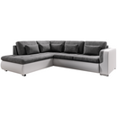 Kinyitható ülőgarnitúra, fehér/szürke, balos, FURUD L ROH