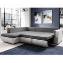 Kinyitható ülőgarnitúra, fehér/szürke, balos, FURUD L ROH