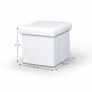 Összehajtható puff, textilbőr fehér, TELA NEW