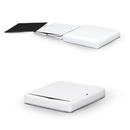 Összehajtható puff, textilbőr fehér, TELA NEW