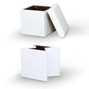 Összehajtható puff, textilbőr fehér, TELA NEW