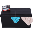 Összehajtható puff, fekete textilbőr, IMRA