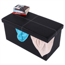 Összehajtható puff, fekete textilbőr, IMRA