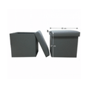 Összehajtható puff, textilbőr szürke, TELA NEW