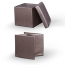 Összehajtható puff, textilbőr sötétbarna, TELA NEW