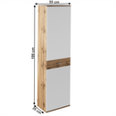 Szekrény akasztós TYP 2, wotan tölgy/fehér, CYRIL