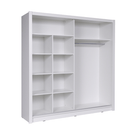 Szekrény tolóajtóval, fehér, BIRGAMO TYP 1