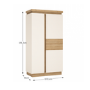 Szekrény LYOS01, tölgy riviera/fehér extra magas fényű, LEONARDO