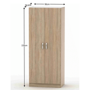 2-ajtós szekrény, akasztós, polcos, tölgyfa sonoma, BETTY 2 BE02-003-00