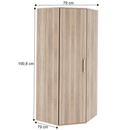 Sarokszekrény, DTD laminált, tölgy sonoma, DUNAJ TYP15