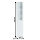 Magas szekrény, fehér, ATENE TYP 1