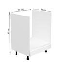 Szekrény a beépíthető készülékekre, fehér/fehér extra magasfényű, AURORA D60ZK