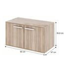 Alacsony szekrény 2-ajtós, DTD laminált, tölgy sonoma, DUNAJ TYP7