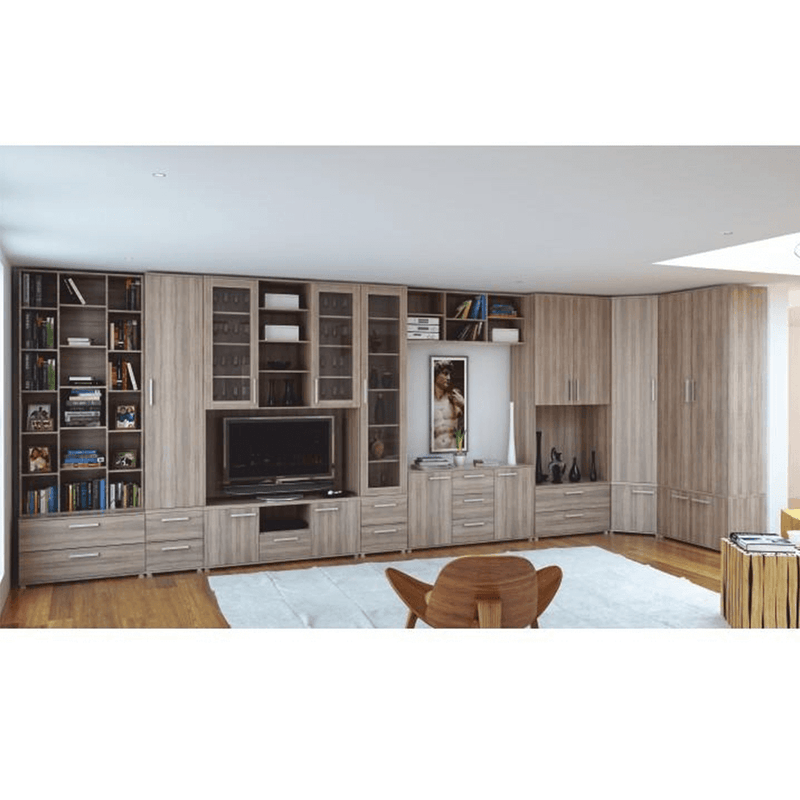 Alacsony szekrény 2-ajtós, DTD laminált, tölgy sonoma, DUNAJ TYP7