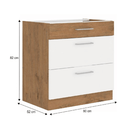 Alsó szekrény, fehér magasfényű HG/ lancelot tölgy, VEGA D80 3S BB