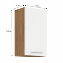 Felső szekrény, lancelot tölgy / fehér extra magas fényű HG, VEGA 40 G-72 1F