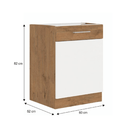 Alsó szekrény, lancelot tölgy/ fehér extra magas fényű HG, VEGA D60 1F BB