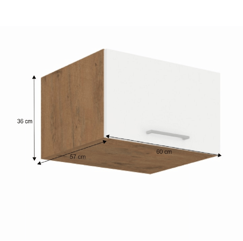 Felső szekrény, lancelot tölgy / fehér extra magas fényű HG, VEGA 60 NAGU-36 1F