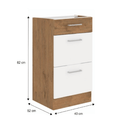 Alsó szekrény, lancelot tölgy/ fehér extra magas fényű HG, VEGA D40 3S BB