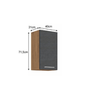 Felsőszekrény, tölgy lancelot/szürke matt, VEGA 40 G-72 1F