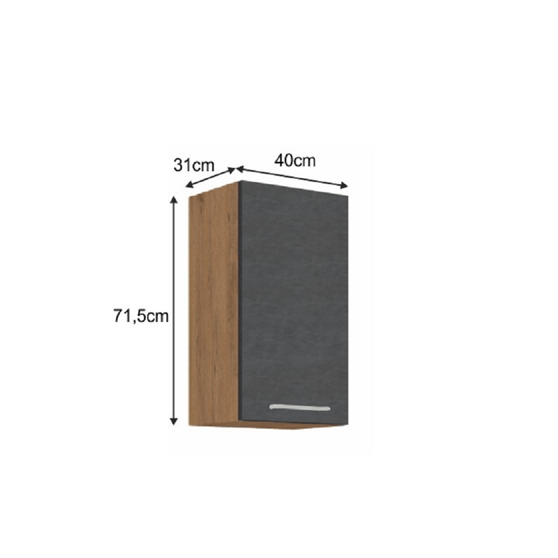 Felsőszekrény, tölgy lancelot/szürke matt, VEGA 40 G-72 1F