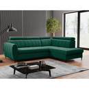 Kinyitható ülőgarnitúra, smaragd, jobbos, KORIO L