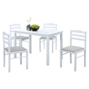 Étkezőgarnitúra 1+4, fehér/bézsesszürke, SOMIN