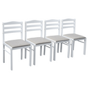 Étkezőgarnitúra 1+4, fehér/bézsesszürke, SOMIN