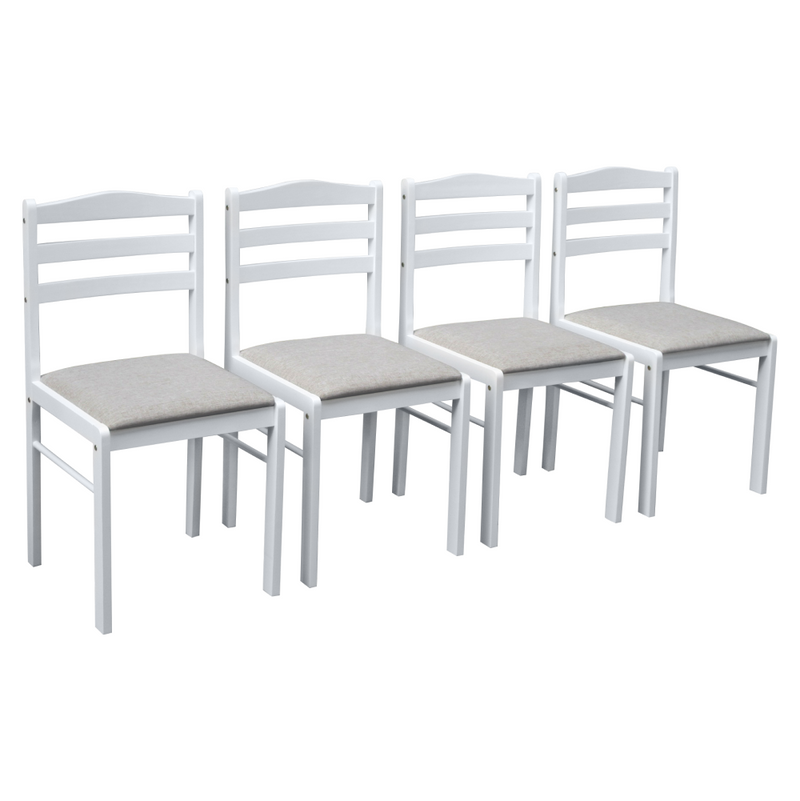 Étkezőgarnitúra 1+4, fehér/bézsesszürke, SOMIN