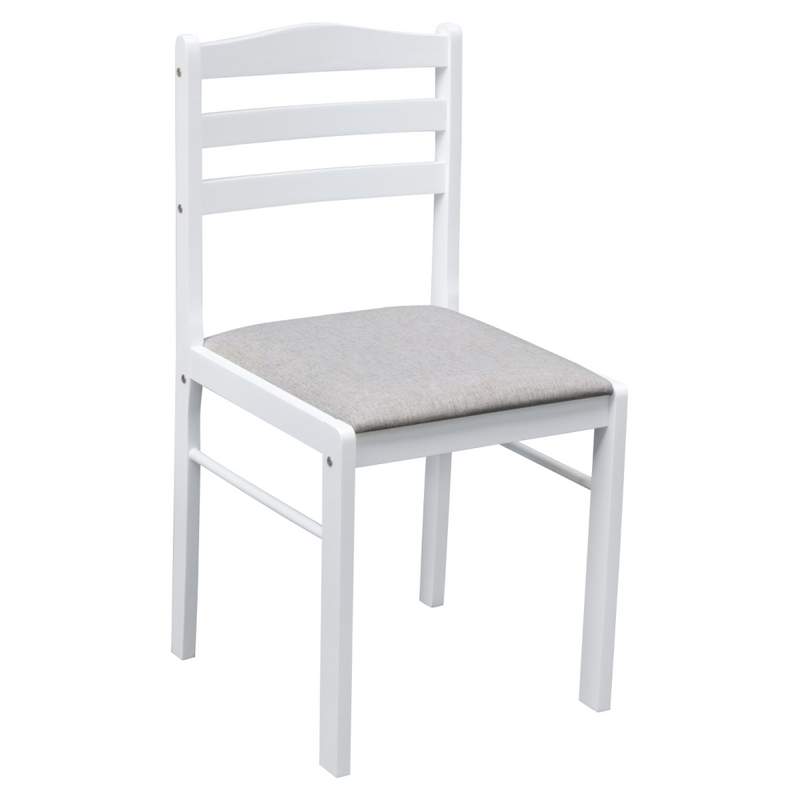 Étkezőgarnitúra 1+4, fehér/bézsesszürke, SOMIN