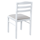 Étkezőgarnitúra 1+4, fehér/bézsesszürke, SOMIN