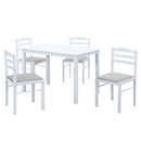 Étkezőgarnitúra 1+4, fehér/bézsesszürke, SOMIN