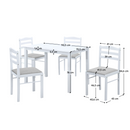 Étkezőgarnitúra 1+4, fehér/bézsesszürke, SOMIN