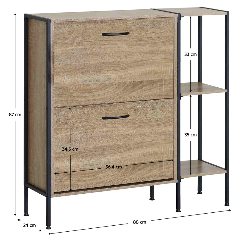 Cipőtároló, tölgy, SOVIO