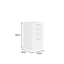 Alsószekrény, fehér, SPLIT 40 D 4S BB