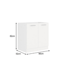 Mosogatószekrény, fehér, SPLIT 80 ZL 2F BB