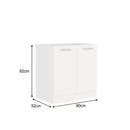 Alsószekrény, fehér, SPLIT 80 D 2F BB