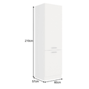 Magas szekrény, fehér, SPLIT 60 DK-210 2F