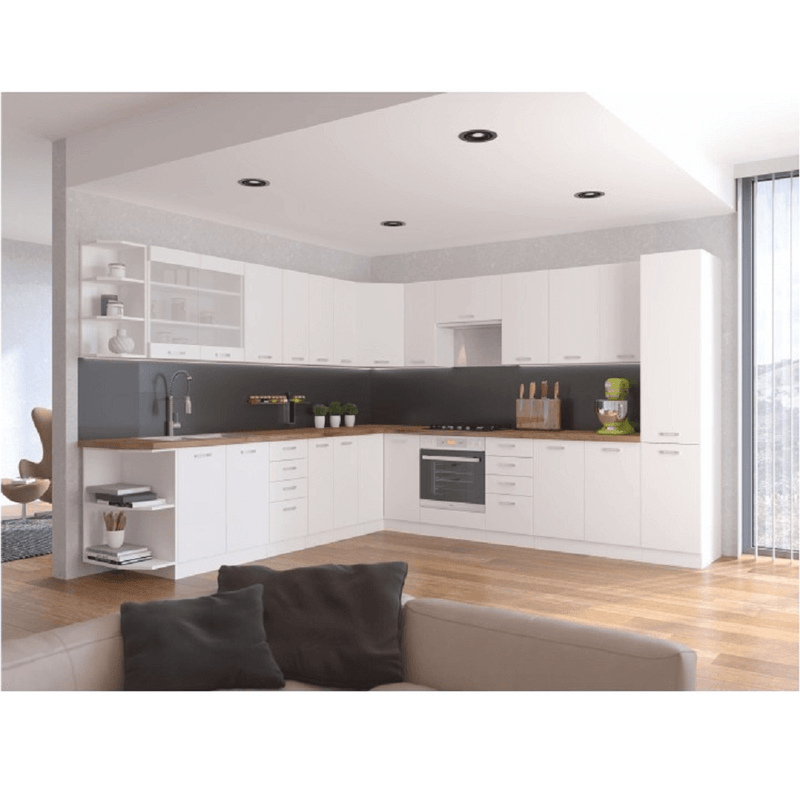 Alsó sarokszekrény, fehér, SPLIT 89x89 DN 1F BB