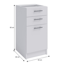 kombinált alsószekrény, fehér,  FABIANA S-40SZ2