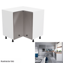 Alsó sarokszekrény, fehér/szürke extra magasfényű, AURORA D90N