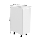 Alsószekrény, fehér/fehér extra magasfényű, jobbos, AURORA D30