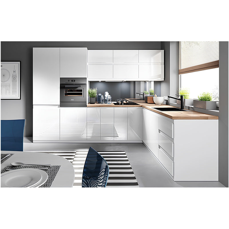 Alsószekrény, fehér/fehér extra magasfényű HG, AURORA D40S4